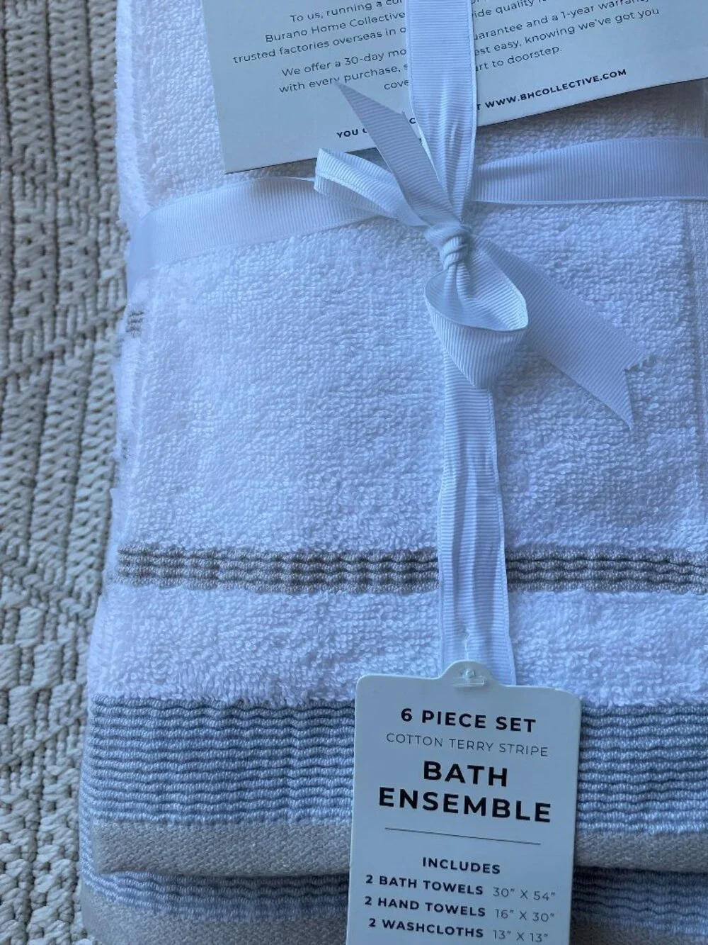 Rurano Home Bath Towel 6 Piece Set, NWT